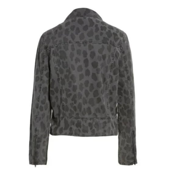 Blank NYC Gray Leopard Print Tencel Moto Jacket - Picture 5 of 9